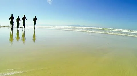 Running in the sand Stock Footage 22226969