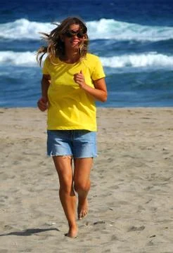 Running on the sand Stock Photos