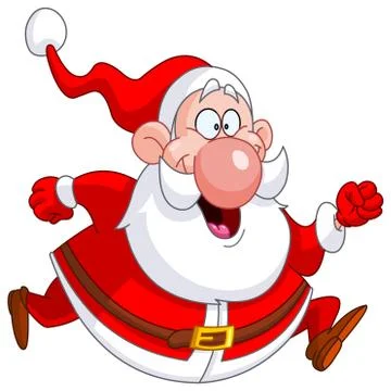 Running Santa Stock Illustration