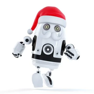 Running Santa robot. Technology concept Stock Illustration