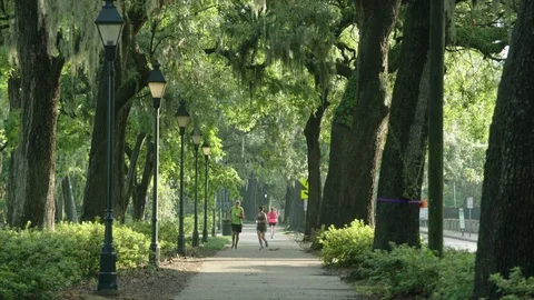 Running in Savannah, Georgia Stock Footage 81254534