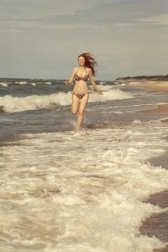 Running on sea Foto stock