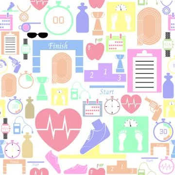 Running seamless pattern background icon. Stock Illustration