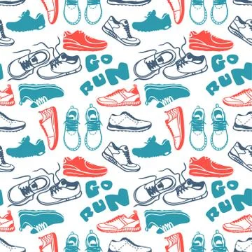 Running seamless pattern vector Illustrazione stock