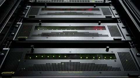 A running server. Bottom view. Supercomputers abstract data concept. Stock Footage 88984094