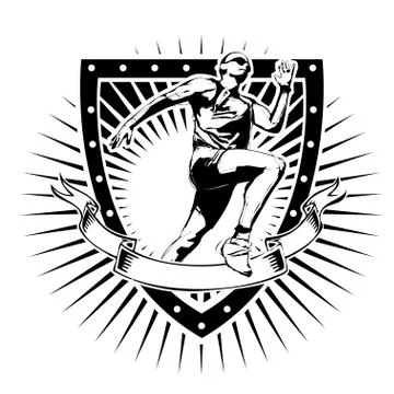 Running shield Stock Illustration