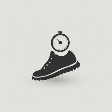 Running Shoe and stopwatch Stock Illustration