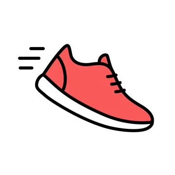 Running shoe doodle icon Stock Illustration