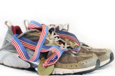 Running shoe horizontal view Stock Photos