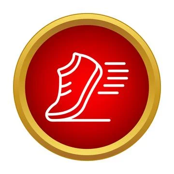 Running shoe icon symbolizing speed and athleticism Ilustración de archivo