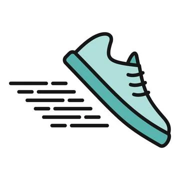 Running shoe moving fast with speed lines Stock Illustration