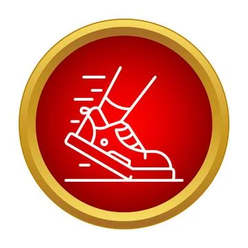Running shoe pushing off starting block accelerating Stock Illustration