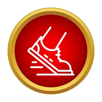 Running shoe on starting block vector icon Stock Illustration