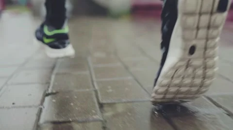 Running Shoes in Action Stock Footage 68434847