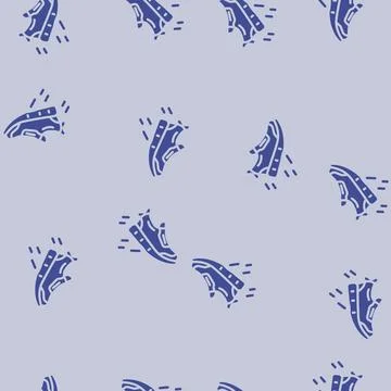 Running shoes glyph vector seamless pattern 库存插图