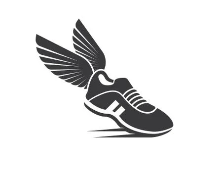 Running shoes icon logo vector illustration design Stock Illustration