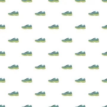 Running shoes pattern creating sporty seamless background design 스톡 일러스트