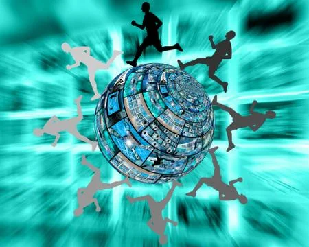 Running silhouette Stock Illustration