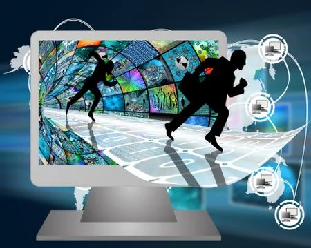 Running silhouettes Illustrazione stock