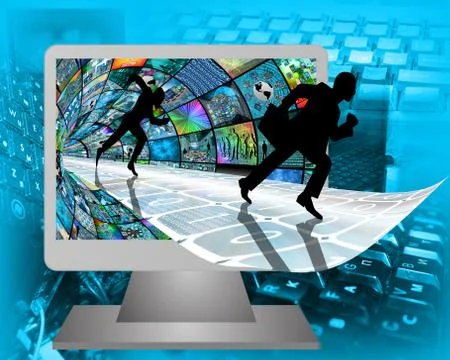 Running silhouettes Illustrazione stock