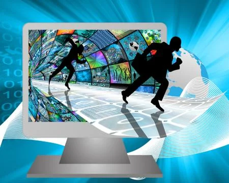 Running silhouettes Illustrazione stock