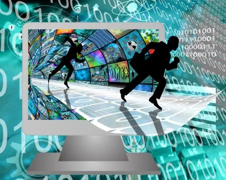 Running silhouettes イラスト素材