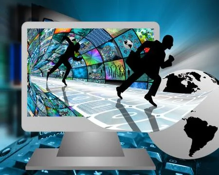 Running silhouettes Stock Illustration