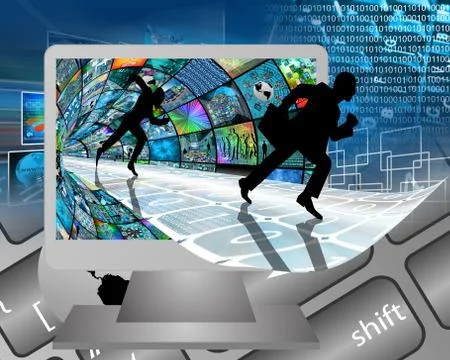 Running silhouettes 스톡 일러스트