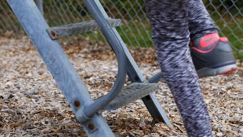Running Up Slide Stairs Video stock 101625274