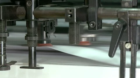 Running small sheet offset printing press Stock Footage 66553351