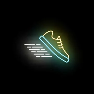Running sneaker icon showing speed and motion Stock Illustration