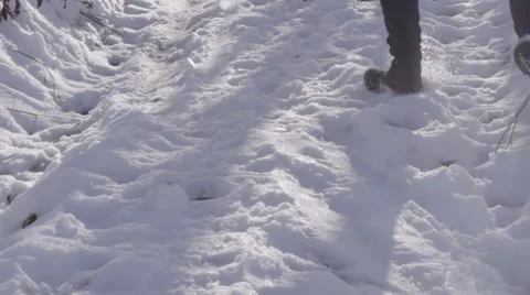 Running in snow man slow motion 3 動画素材 62895175