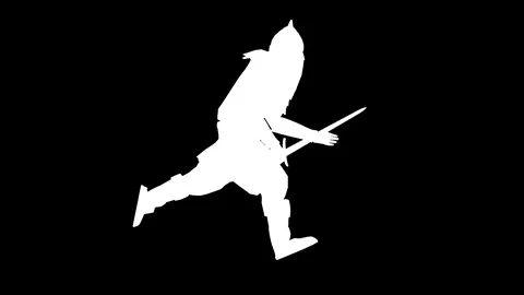 Running soldier. Alpha channel. Alpha matte. FullHD. Stock Footage 106929511