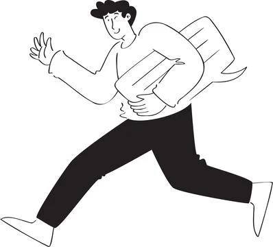 Running with Speech Bubbles Illustration - Communication &amp; Dialogue 库存插图