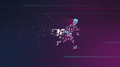 Running Sport Logo With Particles Stock After Effects