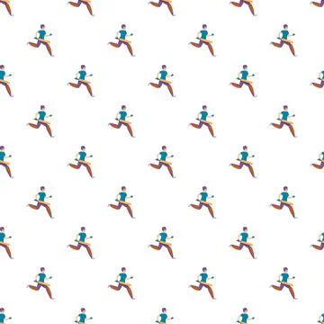 Running sportsman background pattern for active lifestyle concept Stock Illustration