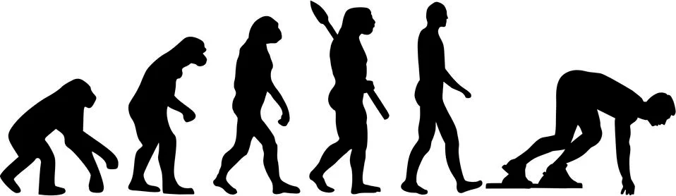 Running Sprint Evolution Illustrazione stock