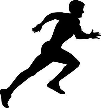 Running Sprint Silhouette Stock Illustration