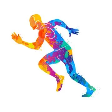 Running, sprinter, athlete Illustrazione stock