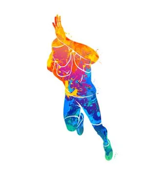 Running, sprinter, athlete Illustrazione stock
