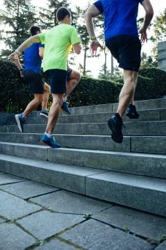 Running up the staircase Stock Photos