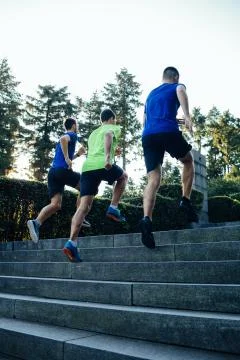 Running up the staircase Stock Photos