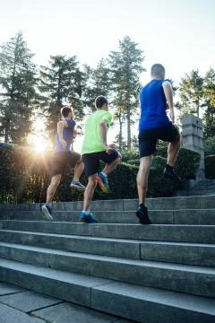 Running up the staircase Stock Photos