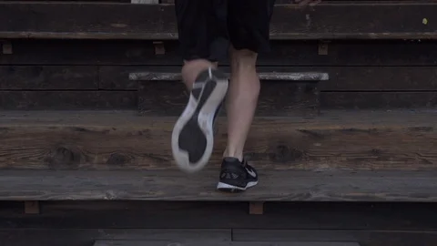 Running Stairs. Stock Footage 86887195