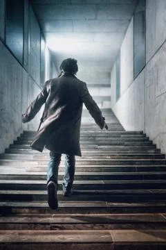 Running up The Stairs Stock Photos