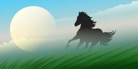 Running Stallion Stock Illustration