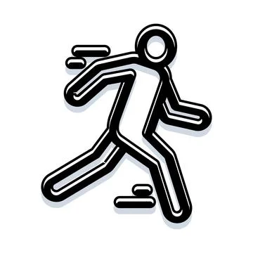Running stick figure man performing workout activity Stock Illustration