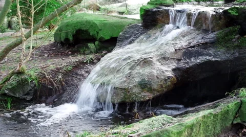 A Running Stream Over Rocks Stock Footage 49932526