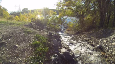 Running Stream At Sunset In Utah Canyon Stock Footage 34694188