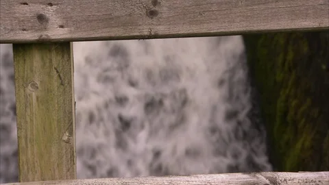 A running stream under a bridge Stock Footage 86234231